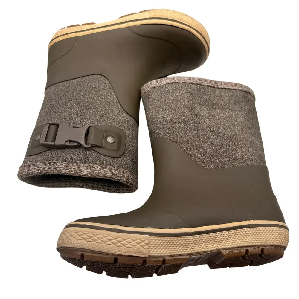 Zara Kids Waterproof Winter Rain Boots 24/25 Gray Rubber Felt Insulated Neutral